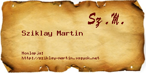 Sziklay Martin névjegykártya